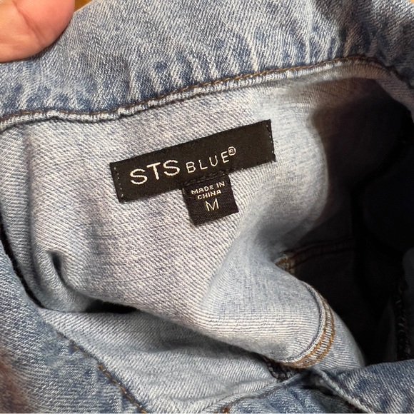 STS BLUE Light Wash Colbey Fitted 100% Cotton Denim Jean Women Jacket size M - Picture 7 of 13